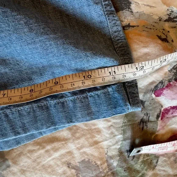 L.L. Bean Lake Washed Pull On Chambray Wide Leg Pant 26W - Picture 5 of 6